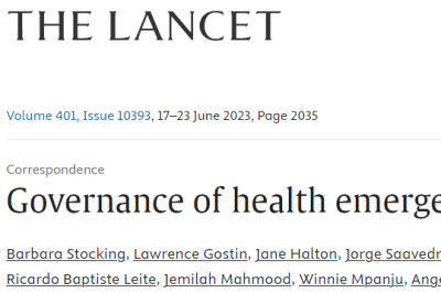 Governance of health emergencies