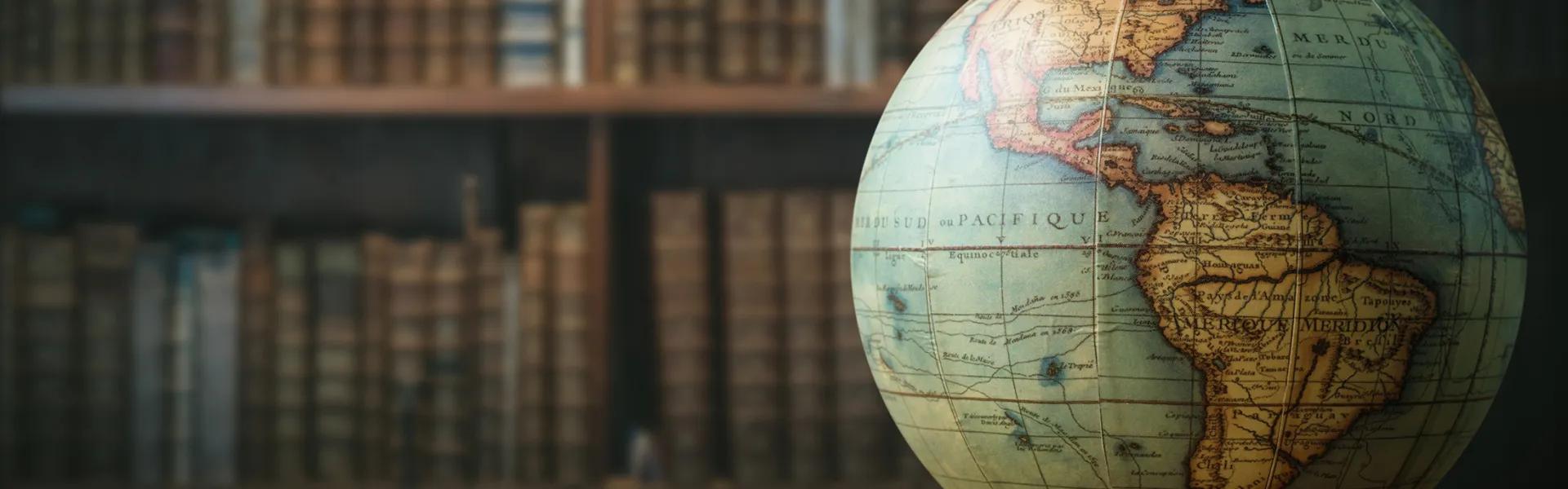 Old globe on desk