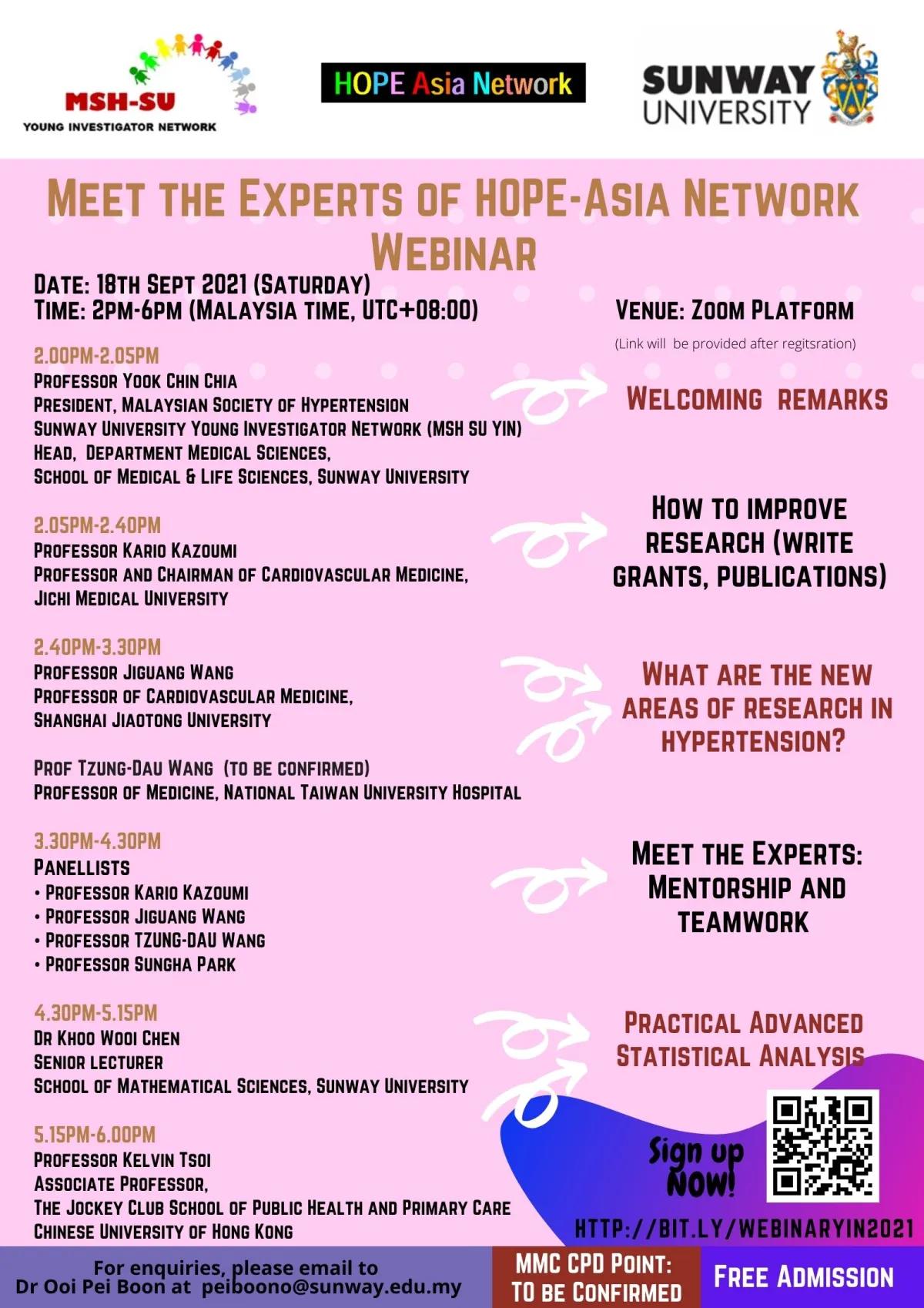 Meet the Experts of HOPE-Asia Network Webinar