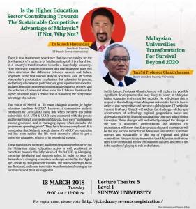 Malaysian Universities Transformation For Survival Beyond 2020