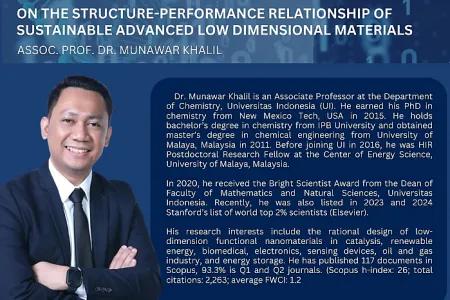 Seminar on the Structure-Performance Relationship of Sustainable Advanced Low-Dimensional Materials