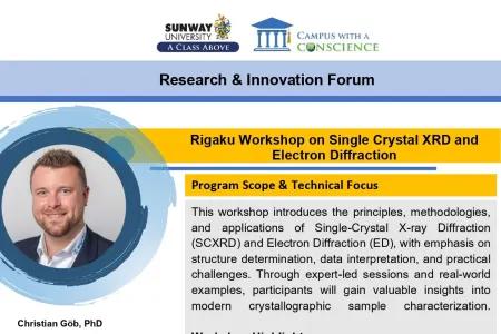 Rigaku Workshop on Single Crystal XRD and Electron Diffraction