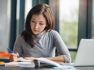 Student studying