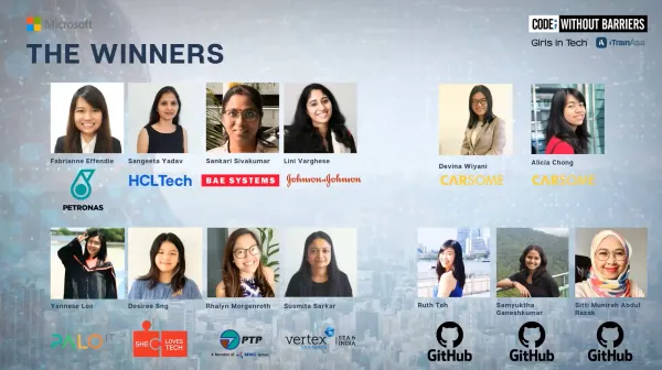 The winners of Microsoft Code; without Barriers Hackathon