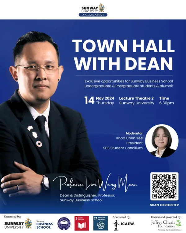 Town Hall with Professor Marc, Dean of Sunway Business School