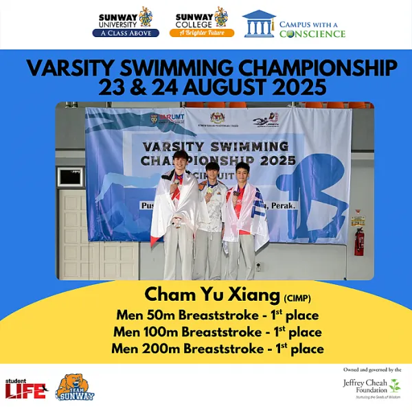 Victory in the Pool: Outstanding Achievements by Team Sunway at the Varsity Swimming Championship!