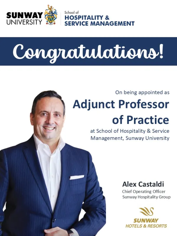 Appointment of Alex Castaldi as Adjunct Professor of Practice at SHSM