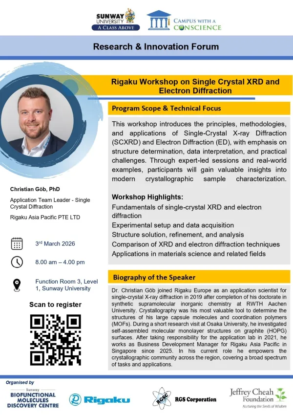 Rigaku Workshop on Single Crystal XRD and Electron Diffraction