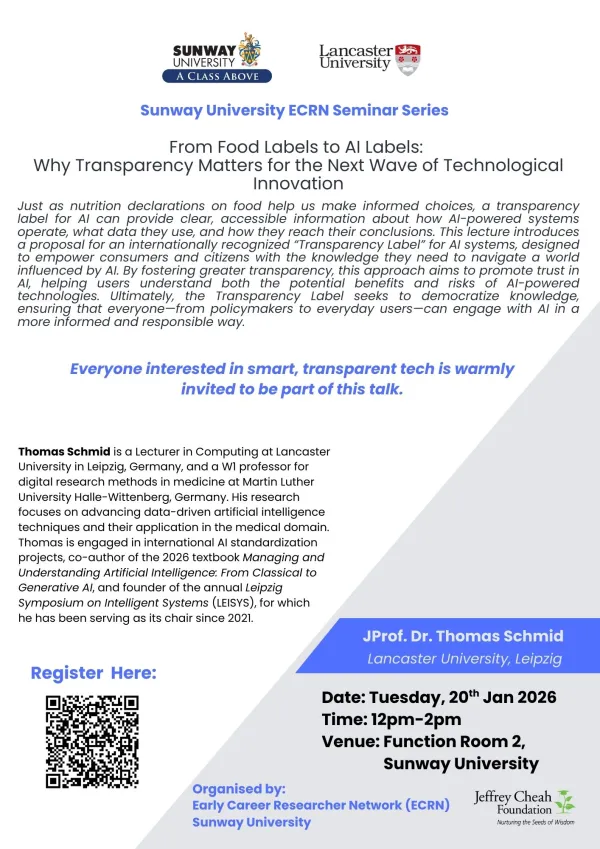 Sunway University Early Career Researcher Network (ECRN) Seminar Series