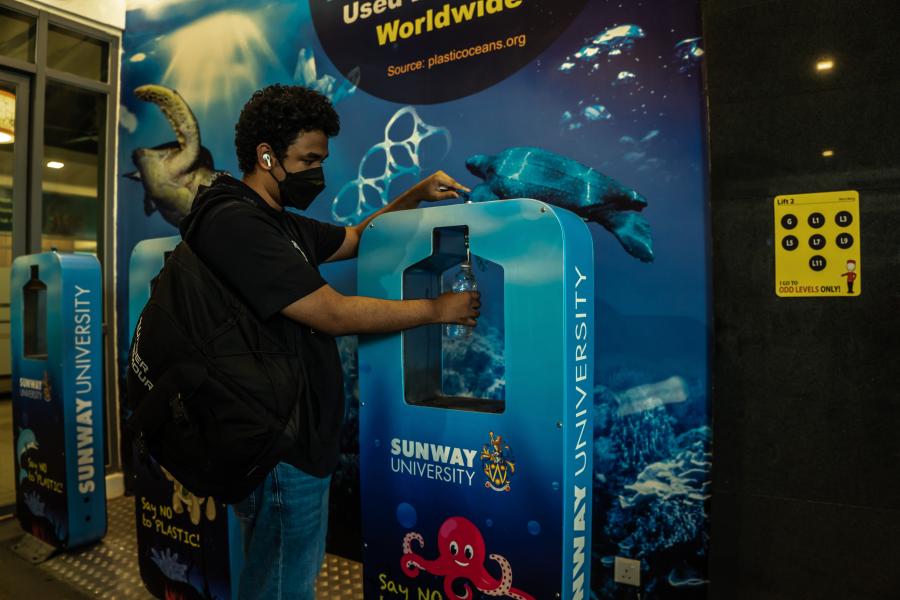 Water filters provided all around campus