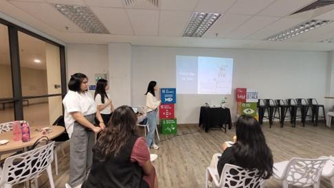 (L-R) Ciara Angelica, Cherry Foo and Wennie Gotama sharing the past events of SDSN Malaysia Youth.