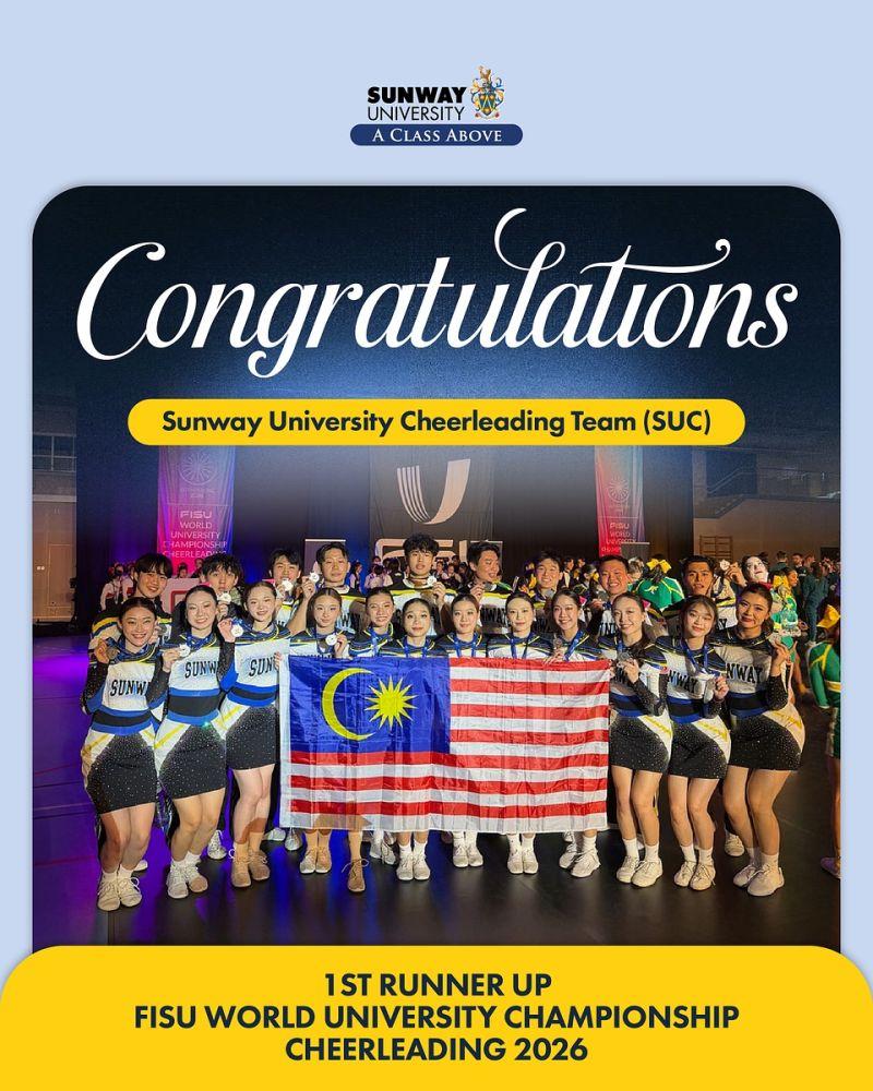 Sunway University Cheerleading Team Wins Silver at FISU World Championship 2026