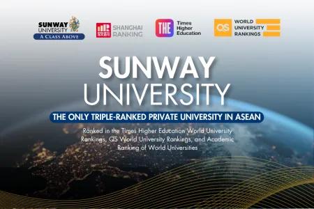 Sunway University: The only Private University in ASEAN Featured in all 3 Major Rankings