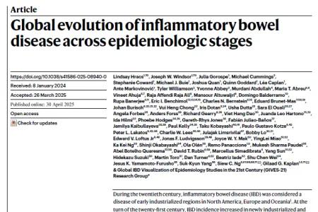 Global evolution of inflammatory bowel disease across epidemiologic stages