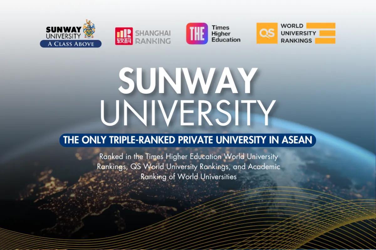 Sunway University: The only Private University in ASEAN Featured in all 3 Major Rankings