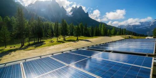 Solar panels in nature